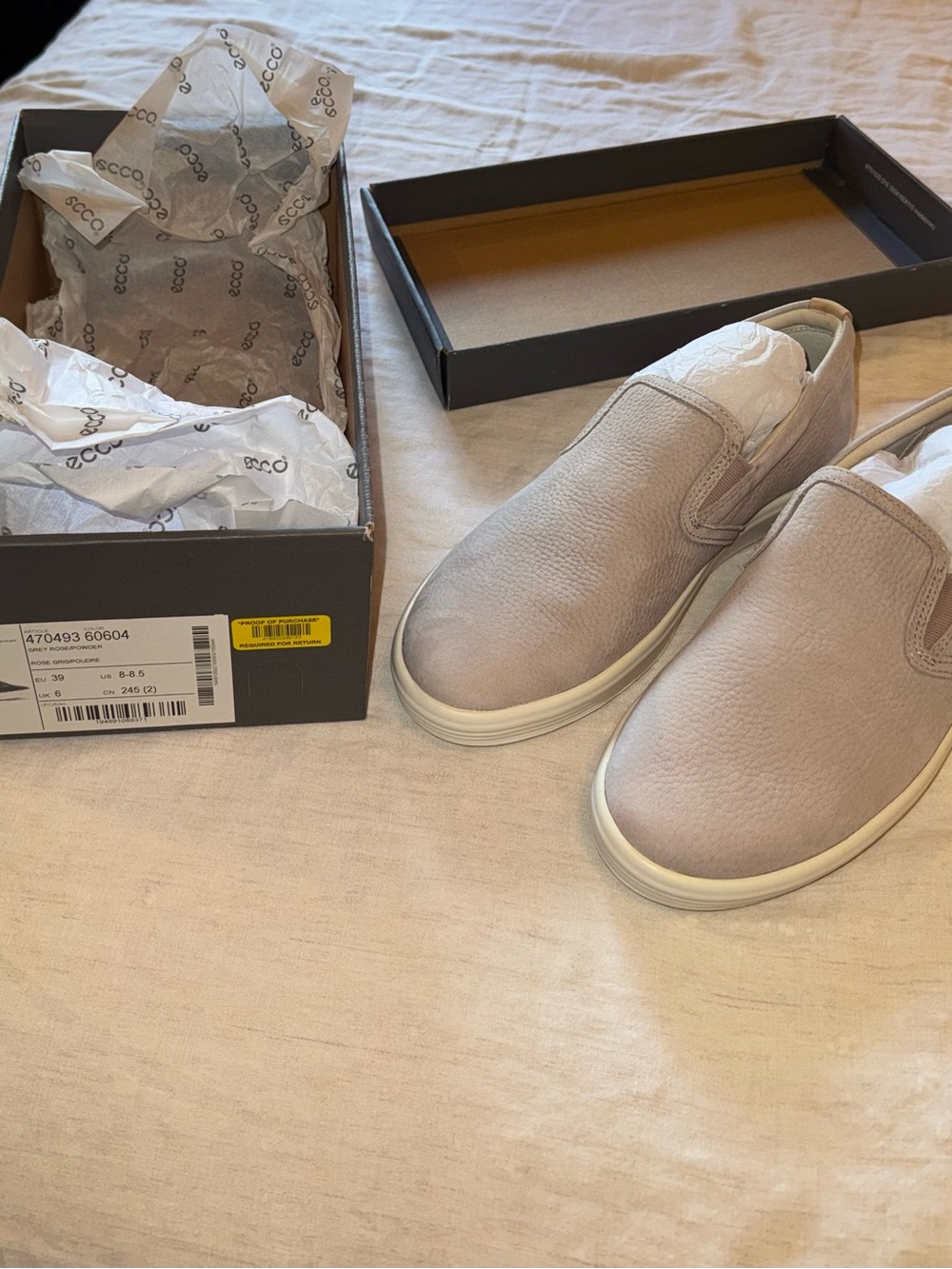 ECCO women’s Slip-On Loafers in grey rose/powder